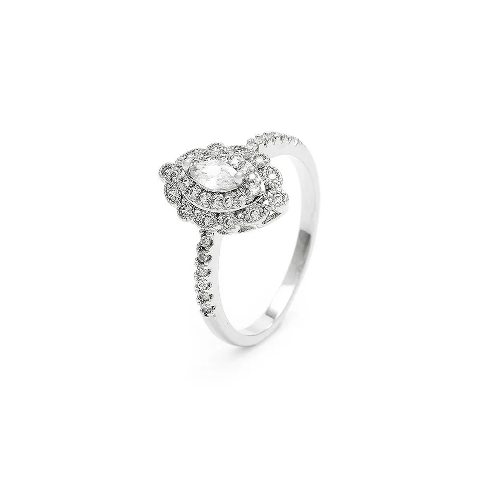 Ċirku tal-fidda Sterling tal-Marquise Zirconia