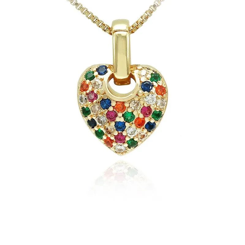 Ħallat Kulur Zircon Heart Pendant