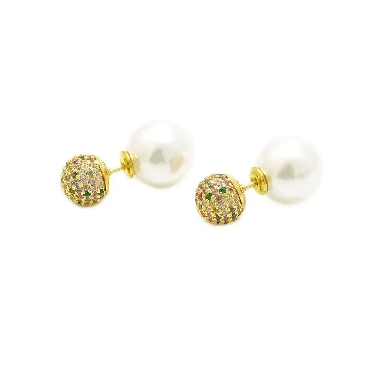 Earring tal-perla tal-fidda Sterling 925