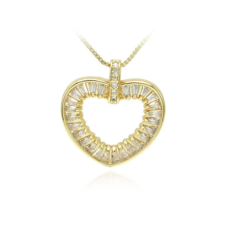 Tieġ Romantiku Cz Heart Pendant