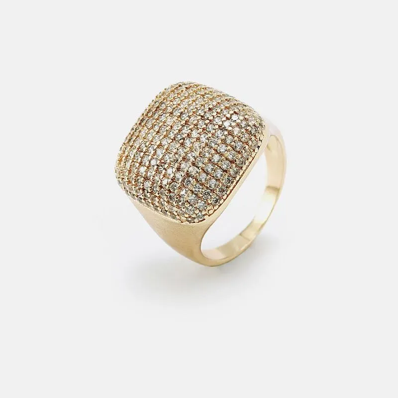 Nisa White Zircon Pave Ring
